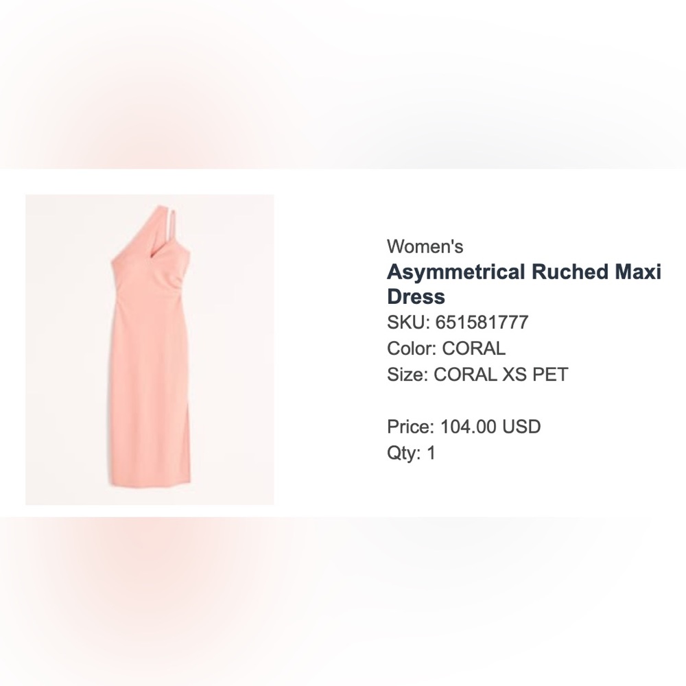 Abercrombie & Fitch Asymmetric Ruched Maxi Dress